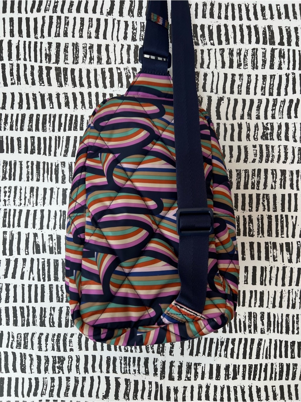 Vera Bradley retro ribbons Ultralight Essential Sling Backpack Travel Crossbody - Picture 7 of 11